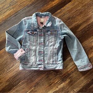 Roper blue pink jean jacket girls M 7/8 western rodeo